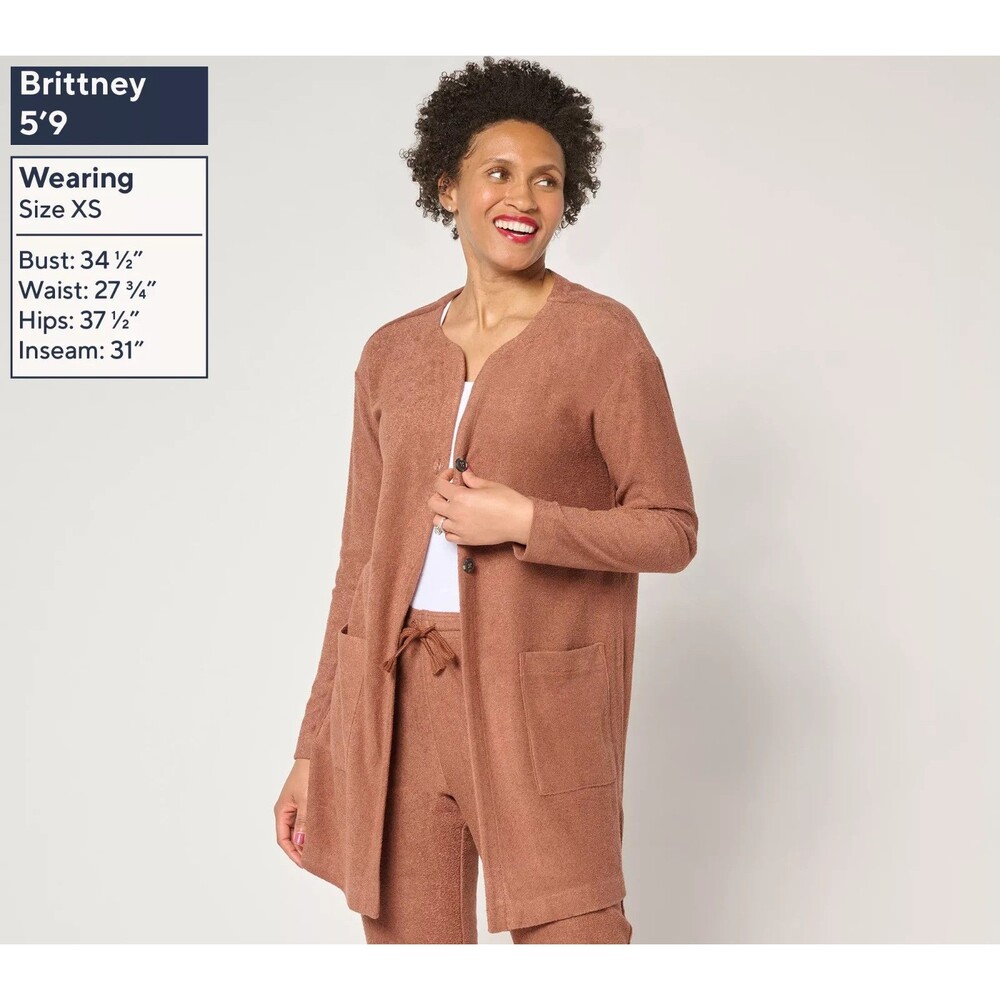 Modern Soul x Anybody Comfort Soul Terry Novelty Cardigan Size 3X Coffee